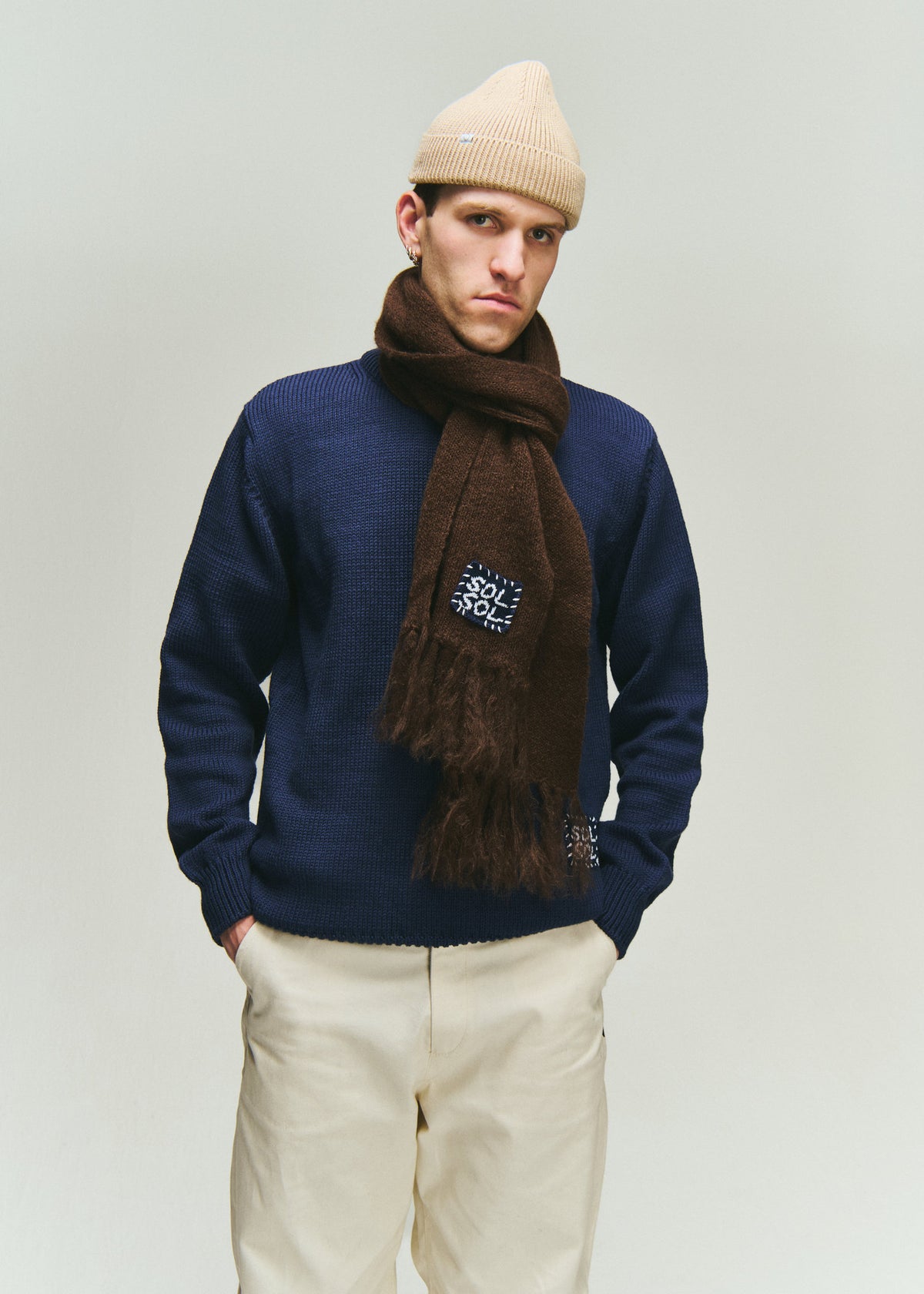 SOL-SOL - Mohair Scarf - Chocolate Brown