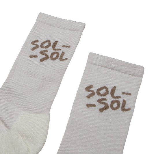 SOL-SOL - Essential Socks - Ecru / Brown