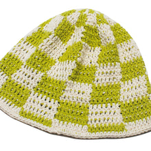 Load image into Gallery viewer, Sol Sol - Checkered Crochet Hat - Green
