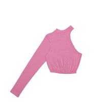Load image into Gallery viewer, One-Shoulder, Long Sleeve Turtleneck - Pink