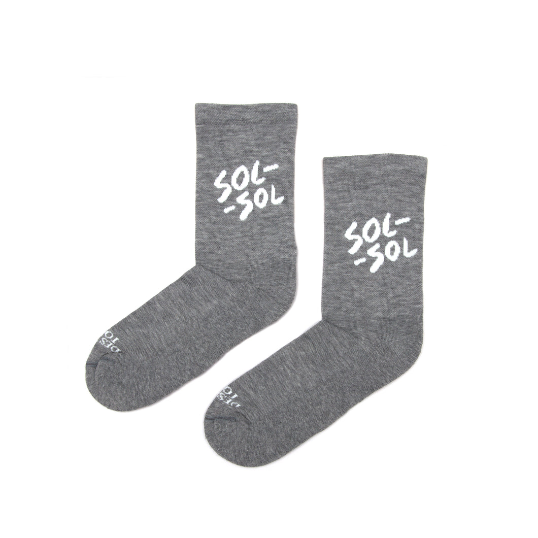 SOL SOL - Classic Logo Socks - Light Grey