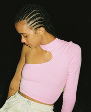 Load image into Gallery viewer, One-Shoulder, Long Sleeve Turtleneck - Pink
