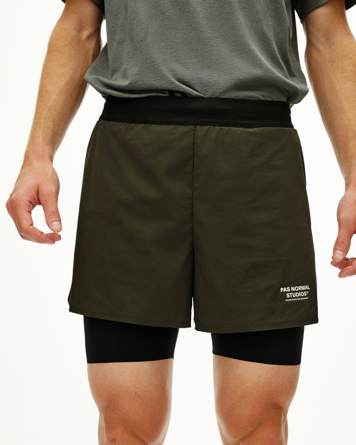 Pas Normal Studios - Balance 2-in-1 Shorts - Dark Olive