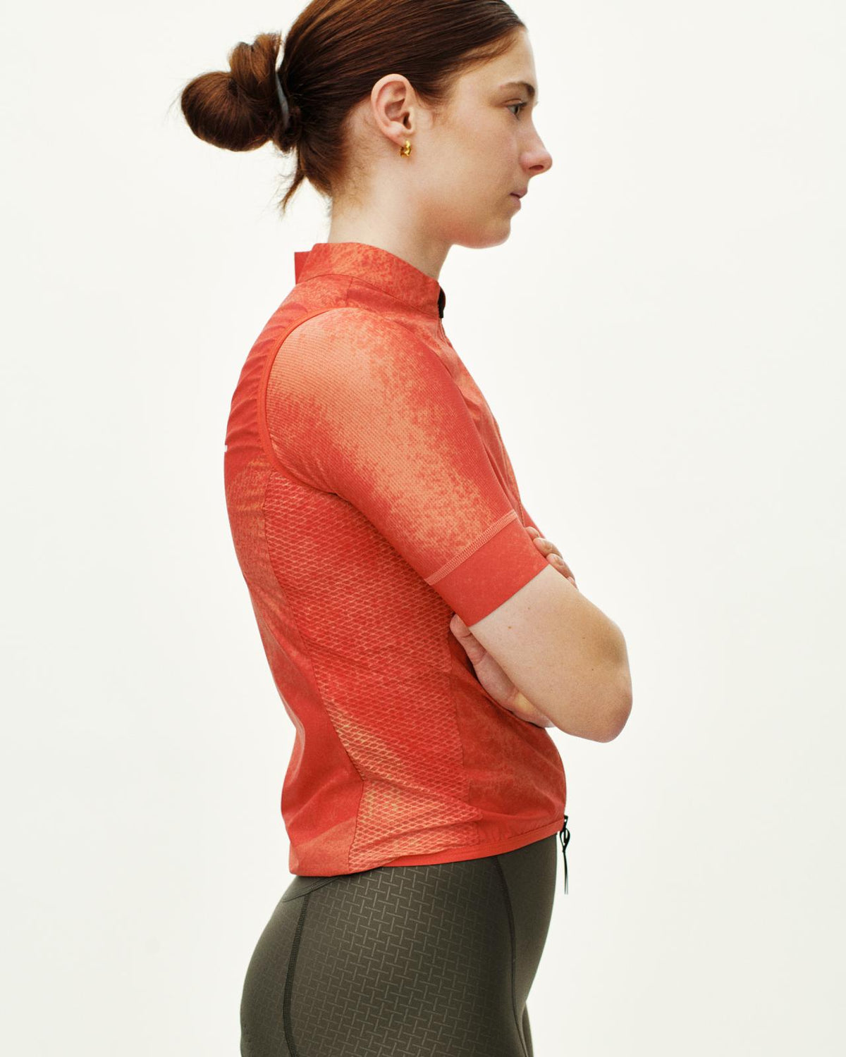 Pas Normal Studios - Women's Mechanism Stow Away Gilet - AOP Hibiscus Orange
