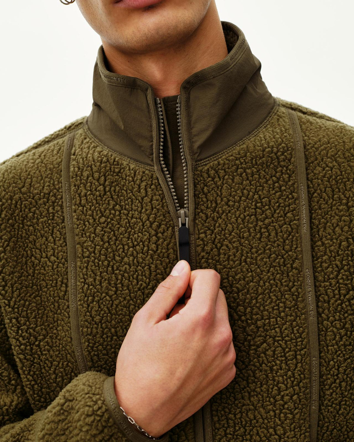 Pas Normal Studios - Off-Race Pile Fleece Jacket - Deep Olive