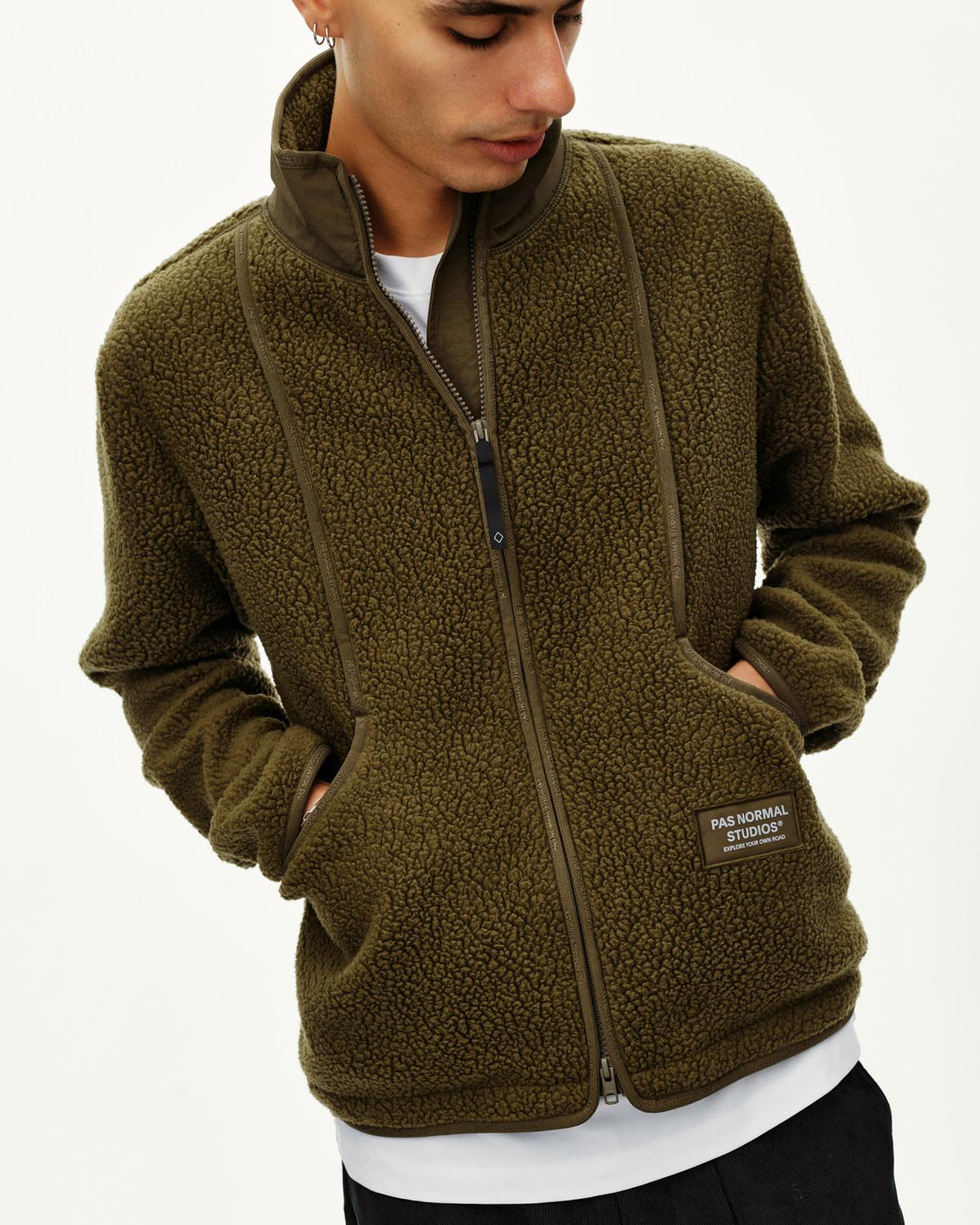 Pas Normal Studios - Off-Race Pile Fleece Jacket - Deep Olive