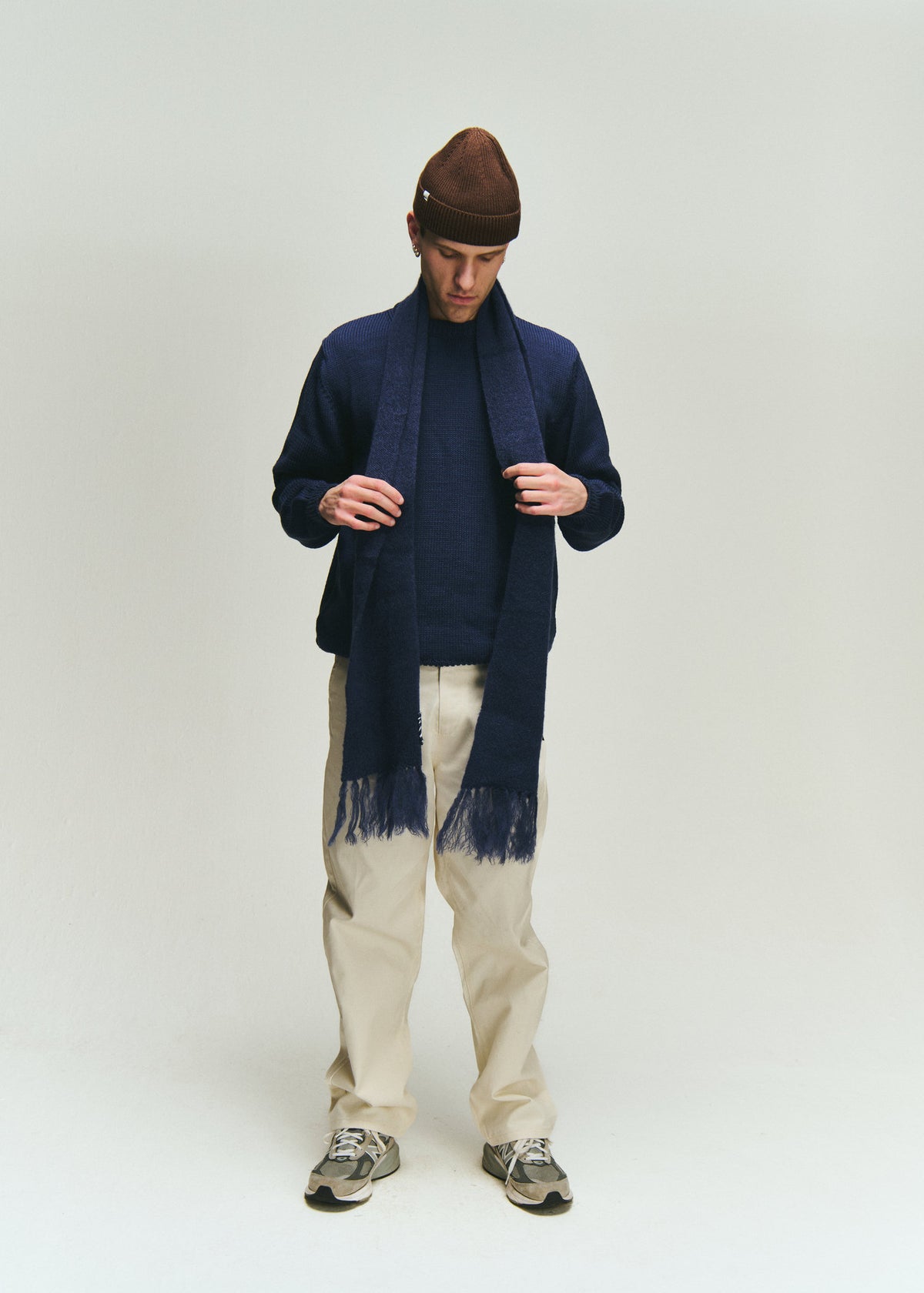 SOL-SOL - Mohair Scarf - Dark Blue