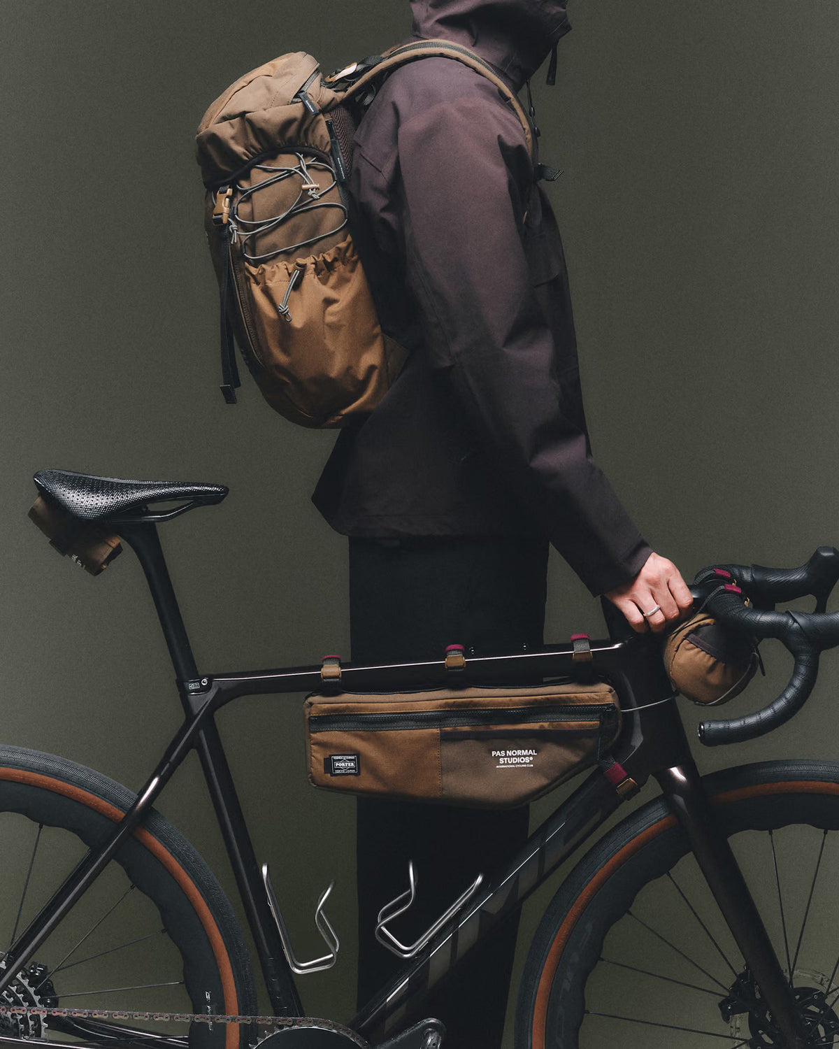 Pas Normal Studios x Porter Frame Bag - Light Brown