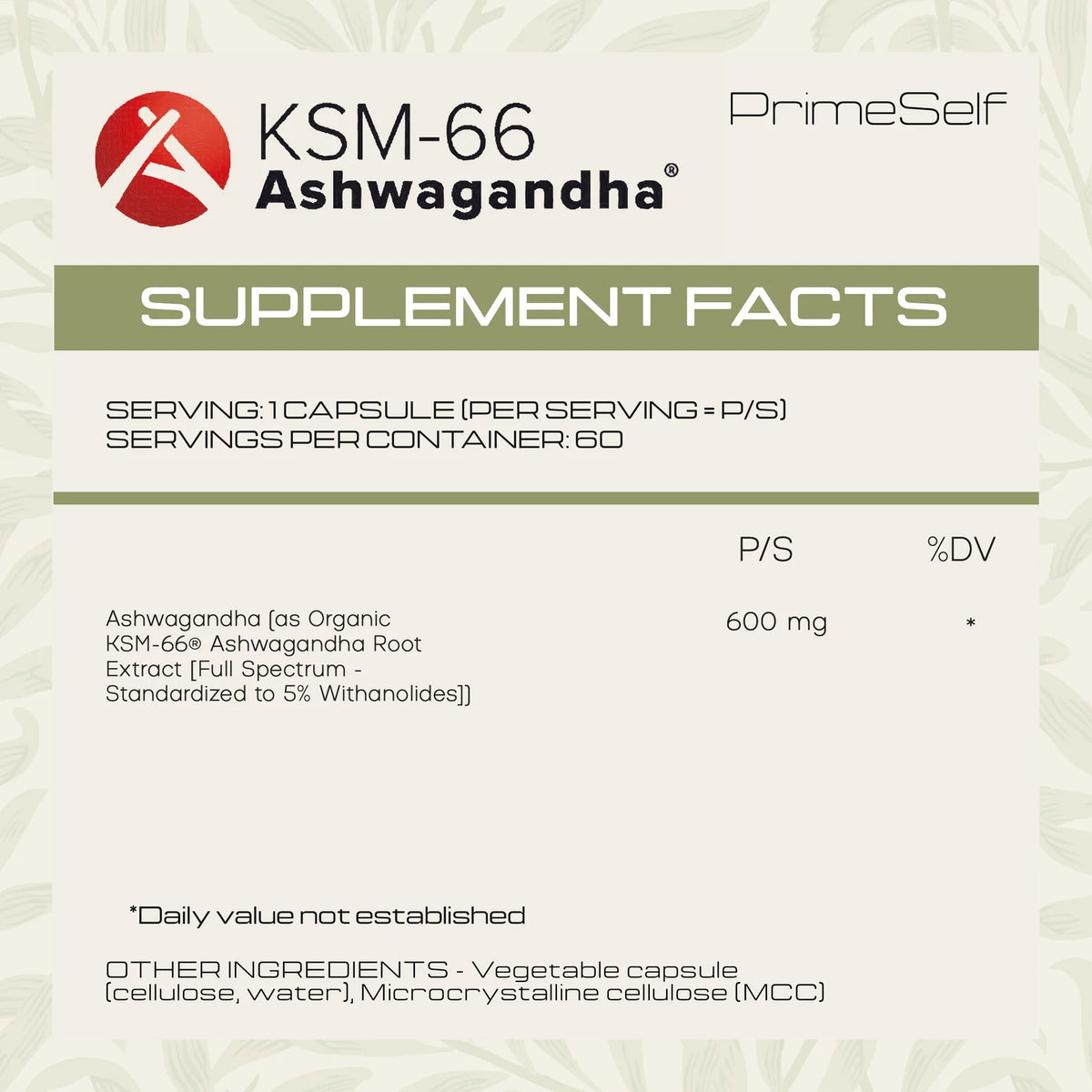 Prime Self - Organic Ashwagandha