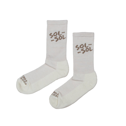 SOL-SOL - Essential Socks - Ecru / Brown