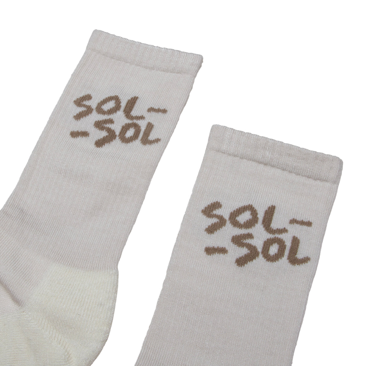 SOL-SOL - Essential Socks - Ecru / Brown