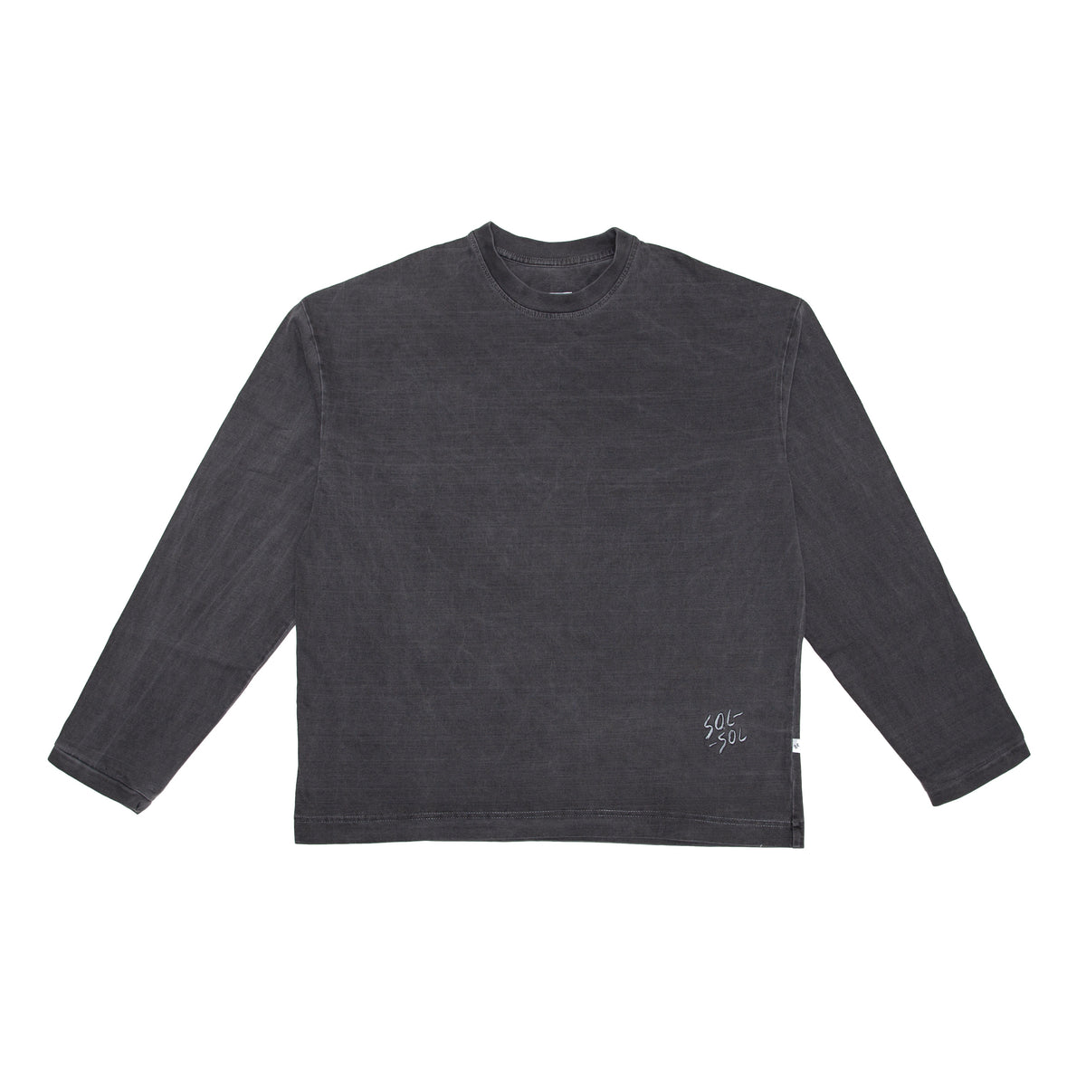 SOL-SOL - Long Sleeve Box T-Shirt - Washed Black