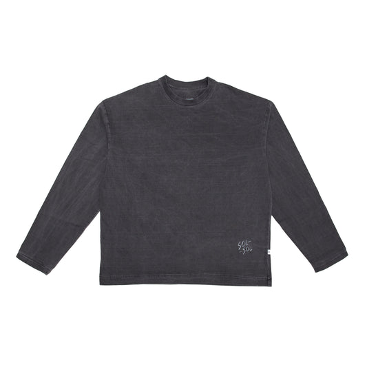SOL-SOL - Long Sleeve Box T-Shirt - Washed Black