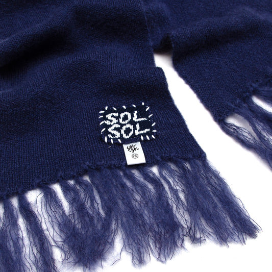 SOL-SOL - Mohair Scarf - Dark Blue