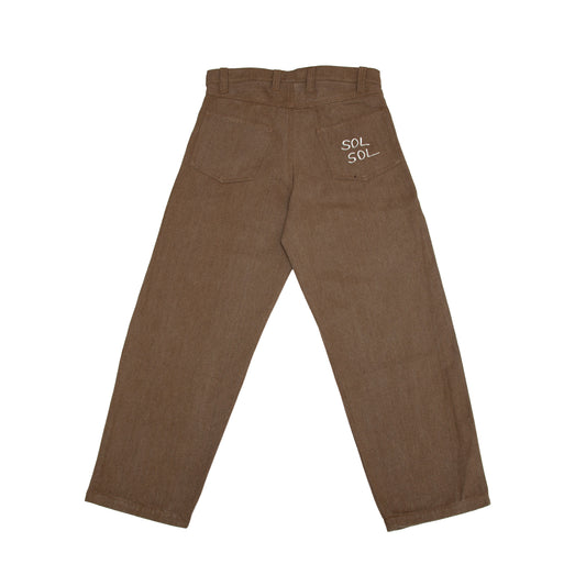 SOL-SOL - Canvas Wide Leg Pants - Brown