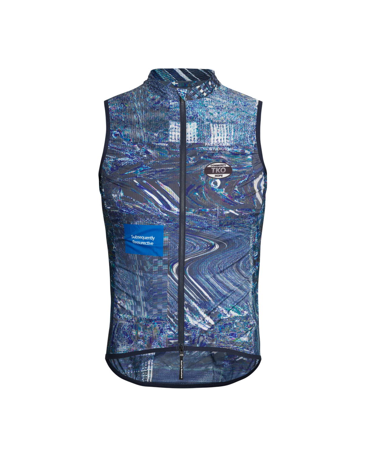 Pas Normal Studios - TKO Stow Away Gilet - Human Error Blue
