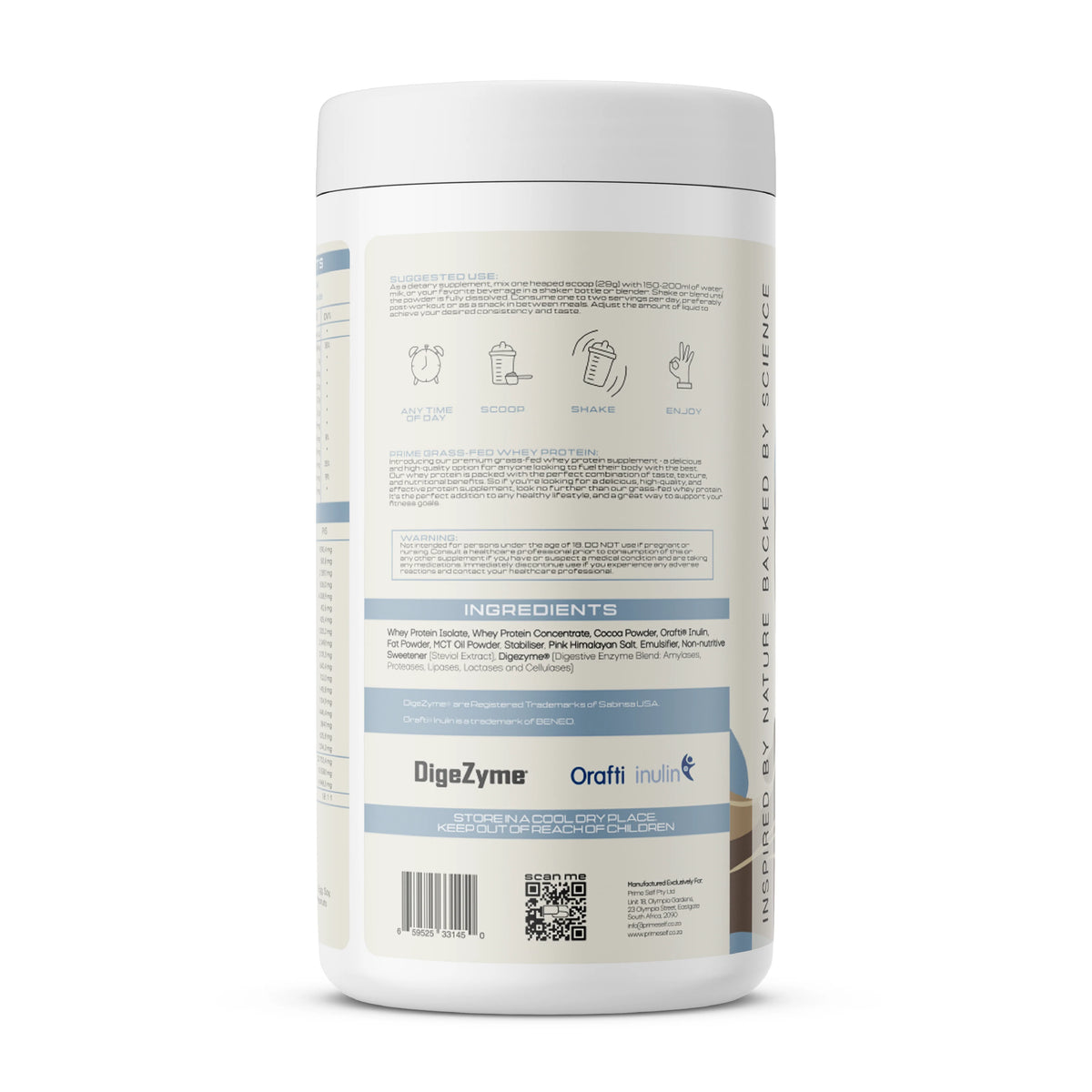 Prime Self - Grass-Fed Whey Protein - Salted Dark Chocolate