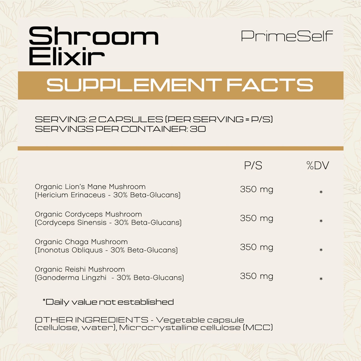 Prime Self - Shroom Elixir Capsules