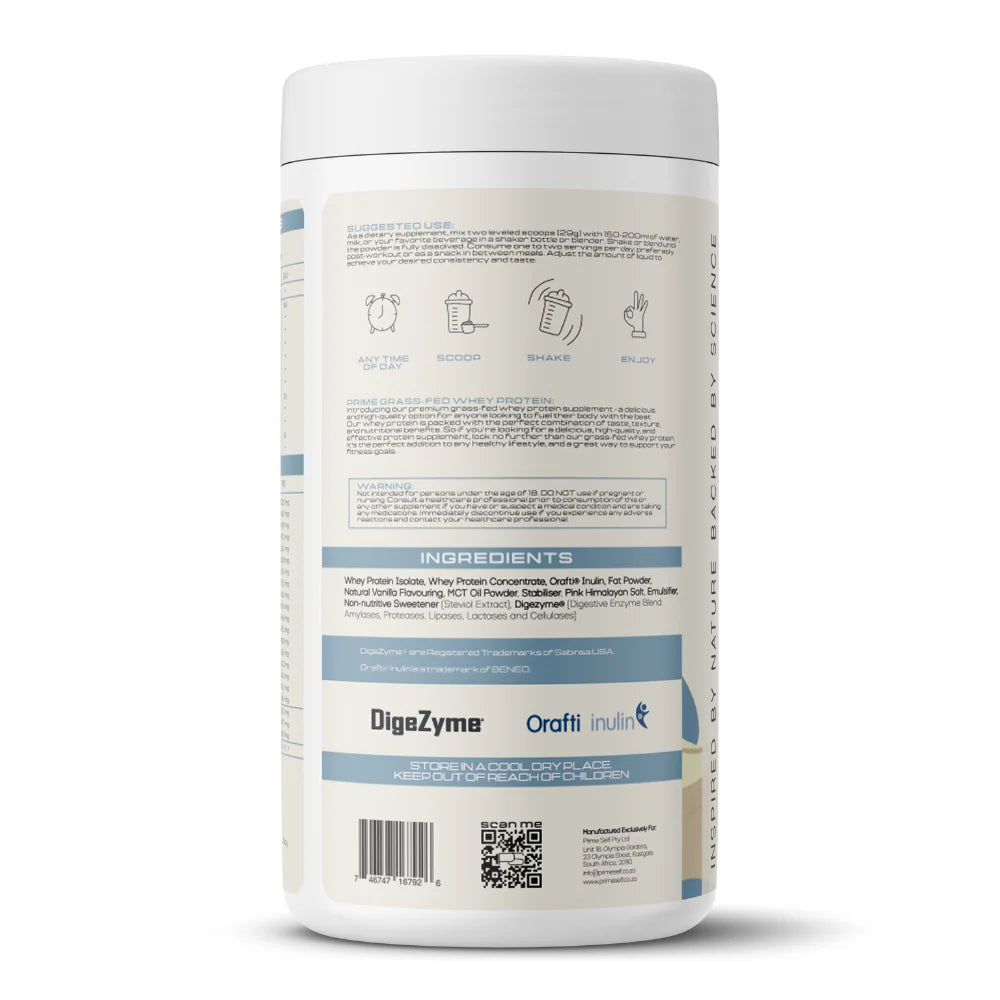 Prime Self - Grass-Fed Whey Protein - Vanilla Bean