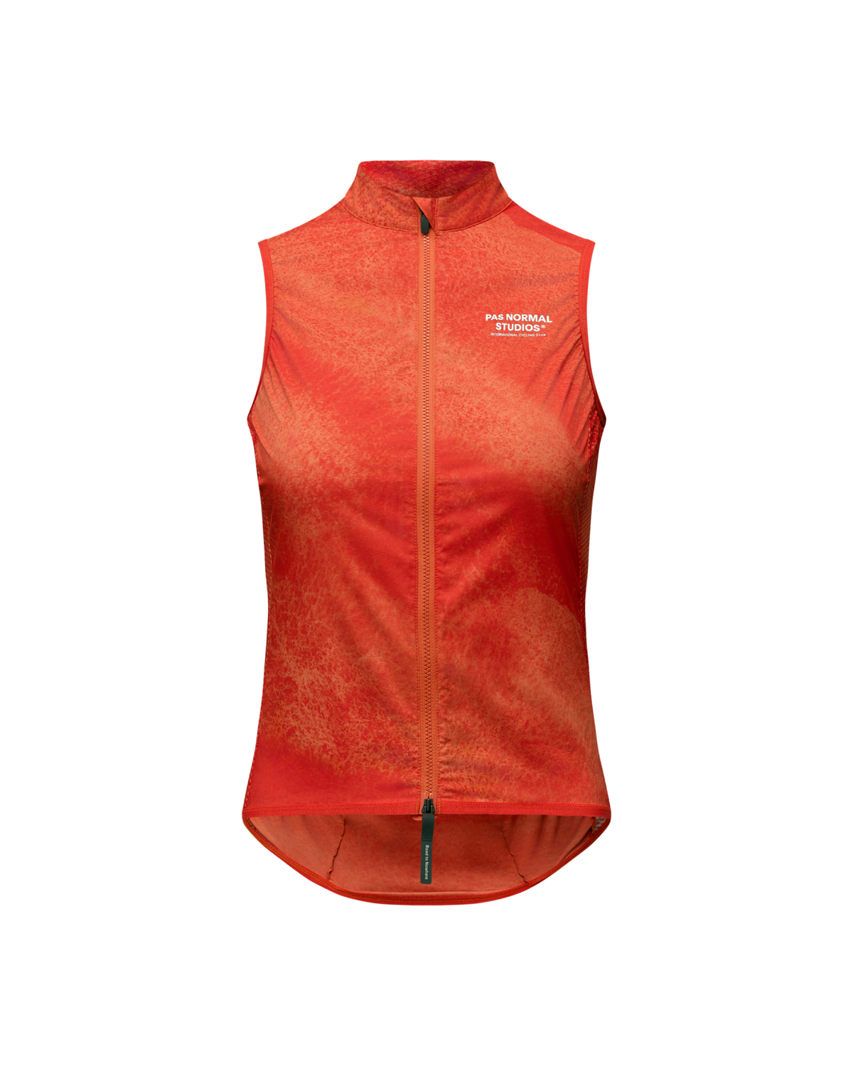 Pas Normal Studios - Women's Mechanism Stow Away Gilet - AOP Hibiscus Orange