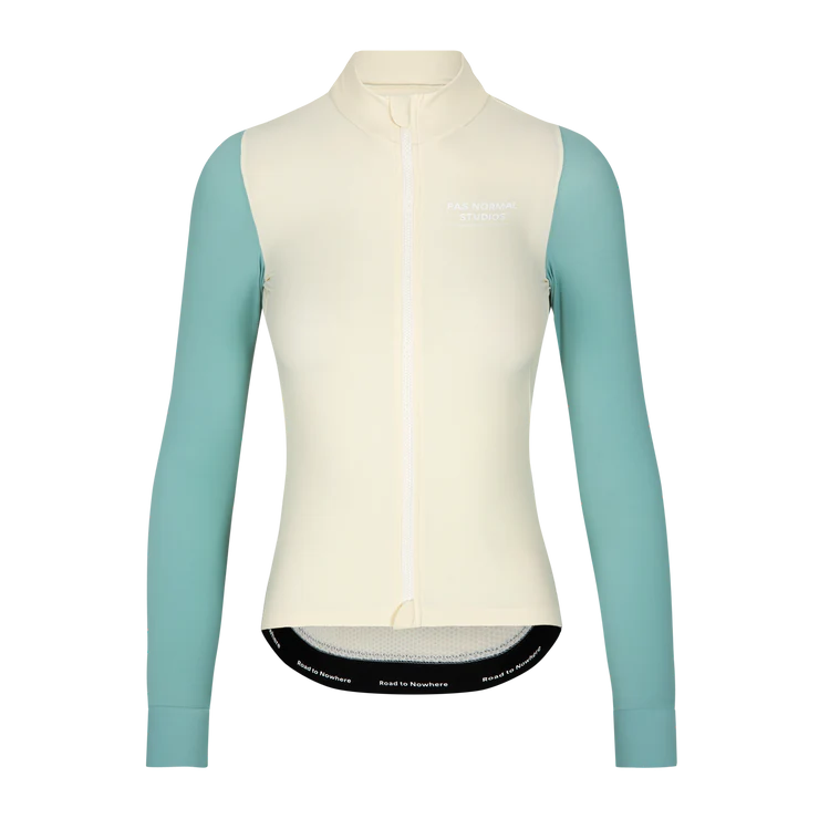 Pas Normal Studios - Women's Mechanism Long Sleeve Jersey - Off White / Light Teal