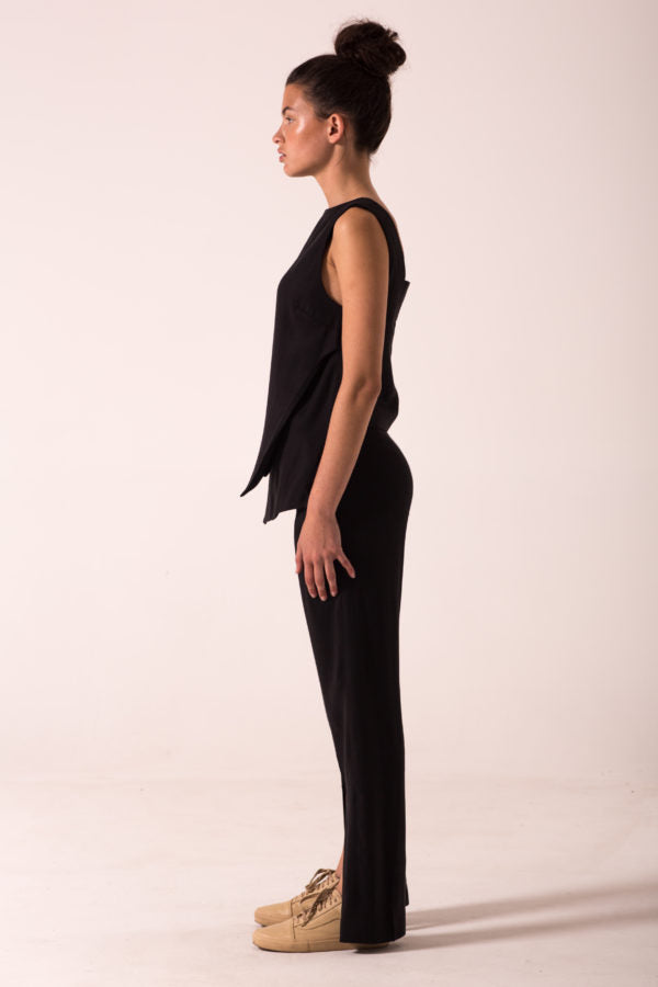 Maylee - Black Constructed Vest