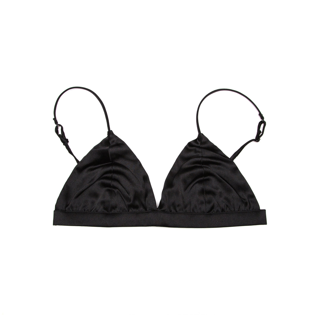 Maylee - Black Satin Bra