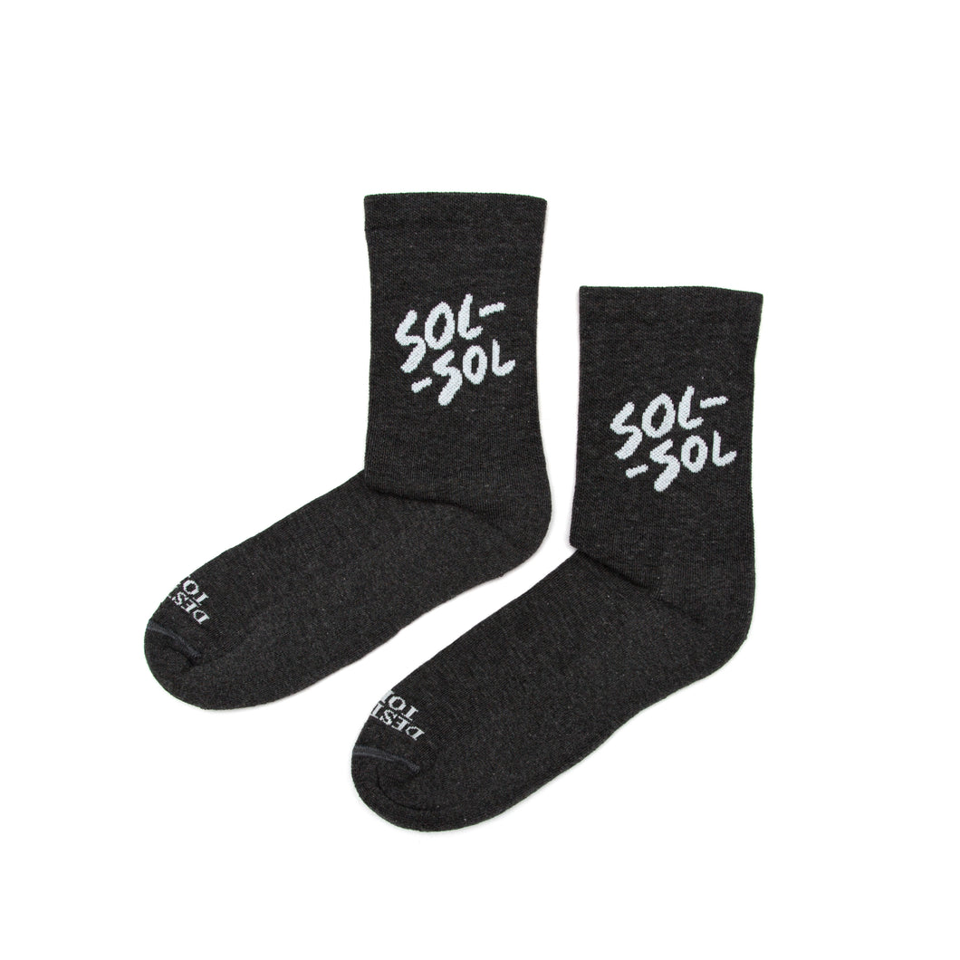SOL SOL - Classic Logo Socks - Dark Grey