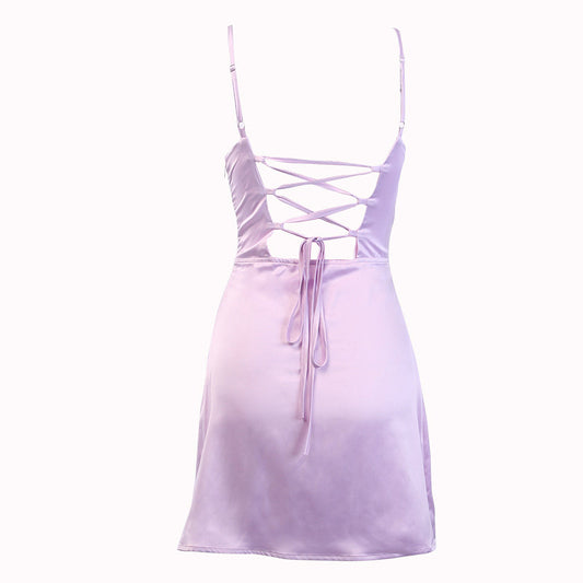 Maylee - Purple Satin Dress