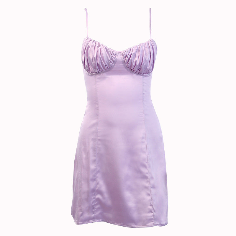 Maylee - Purple Satin Dress