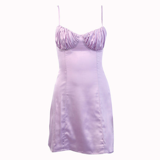Maylee - Purple Satin Dress