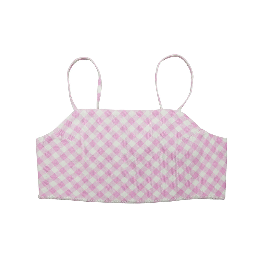 Maylee - Gingham Wrap Crop Top